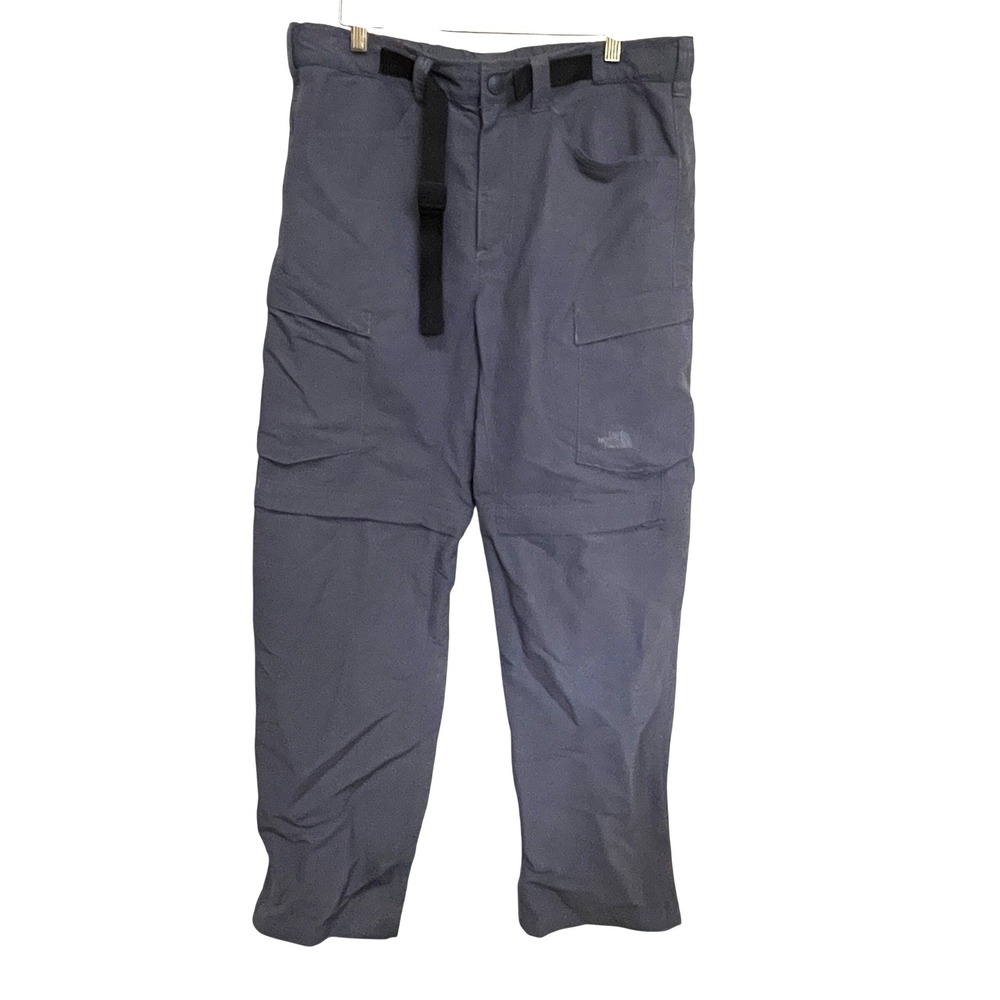 The North Face Pants Convertible Gray Hiking Solid Belted Cargo Outdoor 34x32